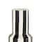 11" White & Black Stripes Round Wide Ceramic Vase